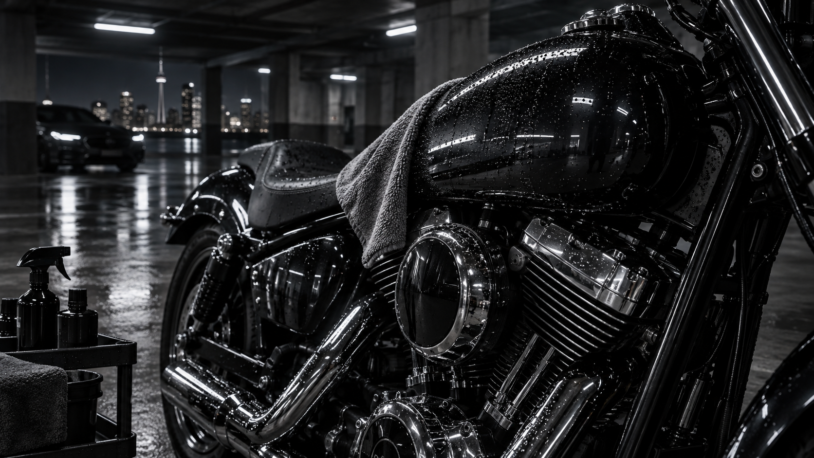 Motorcycle tank and chrome